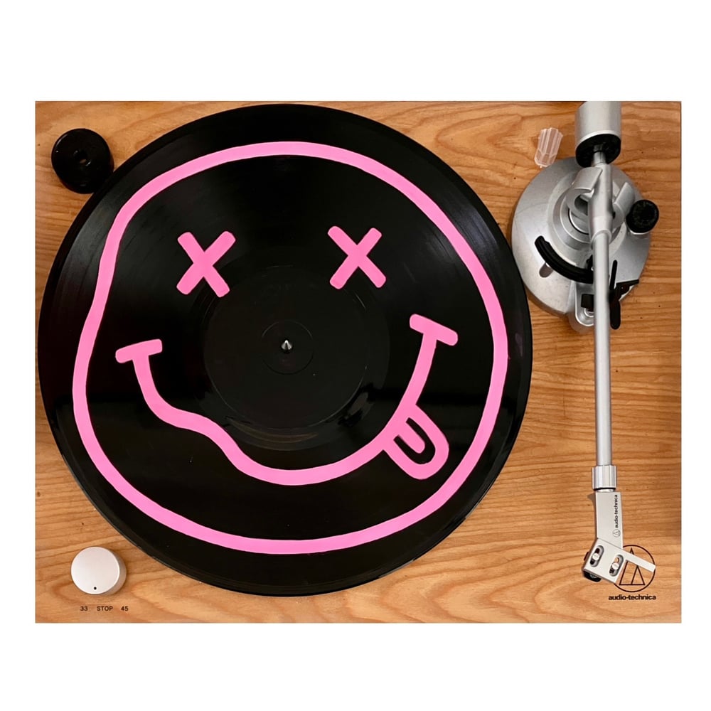 Image of Vinyle Smiley Nirvana rose