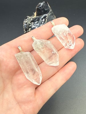 Clear Quartz Point Bale Pendants