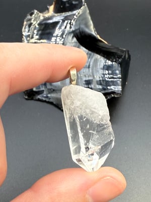 Clear Quartz Point Bale Pendants