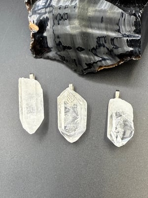 Clear Quartz Point Bale Pendants