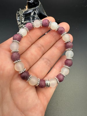 8mm Purple Heartwood and Agate
