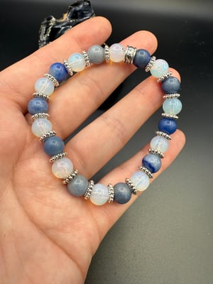 8mm Blue Aventurine and Opalite Stretch Bracelet