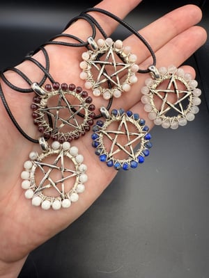 4mm Beaded Pentacle Pendants
