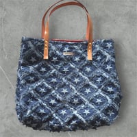 Image 1 of Oversized indigo denim tote bag