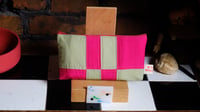 Image 1 of Pink & green chequy pencil case