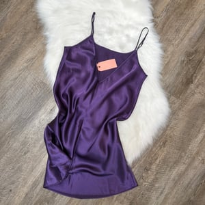Image of Vintage "Delicates" Satin Slip Dress - Size M/L