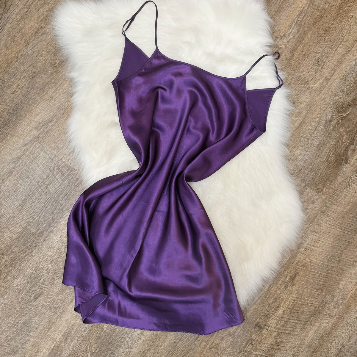 Image of Vintage "Delicates" Satin Slip Dress - Size M/L