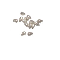 Image 3 of 14PC. Brilliant luster TEAR/DROP Creamy white  shell pearls//Pink and Mint hued sheen