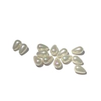 Image 1 of 14PC. Brilliant luster TEAR/DROP Creamy white  shell pearls//Pink and Mint hued sheen