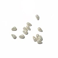 Image 5 of 14PC. Brilliant luster TEAR/DROP Creamy white  shell pearls//Pink and Mint hued sheen