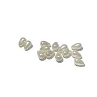 Image 7 of 14PC. Brilliant luster TEAR/DROP Creamy white  shell pearls//Pink and Mint hued sheen