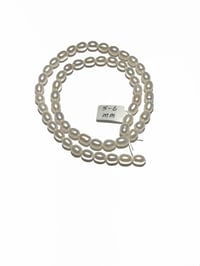 Image 3 of 55pc. WHITE Fresh Water Pearls/5MM X 6MM Natural Fresh Water Pearls/ Oblong Fresh Water Pearl Beads/