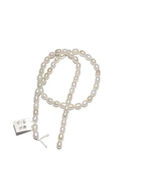 Image 4 of 55pc. WHITE Fresh Water Pearls/5MM X 6MM Natural Fresh Water Pearls/ Oblong Fresh Water Pearl Beads/