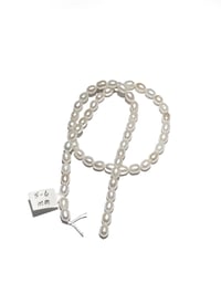 Image 2 of 55pc. WHITE Fresh Water Pearls/5MM X 6MM Natural Fresh Water Pearls/ Oblong Fresh Water Pearl Beads/
