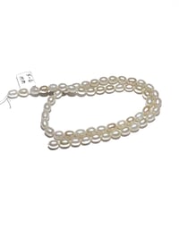 Image 6 of 55pc. WHITE Fresh Water Pearls/5MM X 6MM Natural Fresh Water Pearls/ Oblong Fresh Water Pearl Beads/