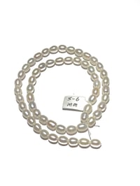 Image 5 of 55pc. WHITE Fresh Water Pearls/5MM X 6MM Natural Fresh Water Pearls/ Oblong Fresh Water Pearl Beads/