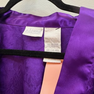 Image of Vintage "Adonna" Purple Satin Robe - Size L