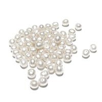 Image 1 of 60-65PC. White loose potato shape fresh water pearl beads/6MM X 5MM Fresh Water Pearls