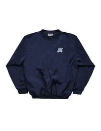 Image 1 of "Big M" Nylon Pullover Crewneck Navy Blue/ Baby Blue Embroidery