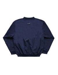 Image 2 of "Big M" Nylon Pullover Crewneck Navy Blue/ Baby Blue Embroidery