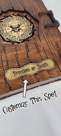 Image 2 of Custom Pirate Keepsake Box – Large Birch Book for DnD, MTG, TCG & RPG Dice and Cards