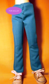 Image 1 of Handmade baby blue pants for 1/4 bjd doll