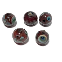 Image 3 of 5PC. ROUND FOCAL BEADS Mixed size and color lamp work bead mix/Hand made lamp work beads CKS2D 