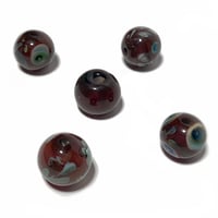 Image 5 of 5PC. ROUND FOCAL BEADS Mixed size and color lamp work bead mix/Hand made lamp work beads CKS2D 