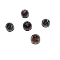 Image 4 of 5PC. ROUND FOCAL BEADS Mixed size and color lamp work bead mix/Hand made lamp work beads CKS2D 
