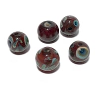 Image 6 of 5PC. ROUND FOCAL BEADS Mixed size and color lamp work bead mix/Hand made lamp work beads CKS2D 