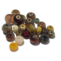 Image 3 of 25PC. DONUT/ROUND CKS-07 Mixed size and color lamp work bead lot//Kiln firedlamp work beads