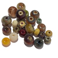 Image 5 of 25PC. DONUT/ROUND CKS-07 Mixed size and color lamp work bead lot//Kiln firedlamp work beads