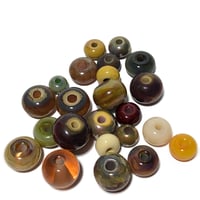 Image 6 of 25PC. DONUT/ROUND CKS-07 Mixed size and color lamp work bead lot//Kiln firedlamp work beads