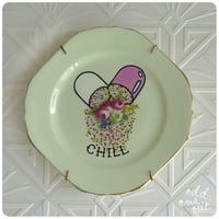 Image 1 of Chill Pill - Hand Painted Vintage Plate