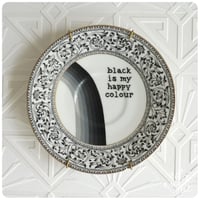 Image 1 of Black Rainbow - Hand Painted Vintage Plate