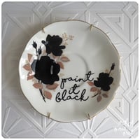 Image 1 of Paint It Black - Hand Painted Vintage plate