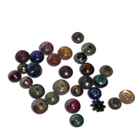 Image 3 of 28PC. DISC/SAUCER Mixed size and color lamp work bead lot. Kiln fired  lamp work beads CKS-1H