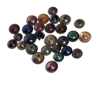 Image 4 of 28PC. DISC/SAUCER Mixed size and color lamp work bead lot. Kiln fired  lamp work beads CKS-1H