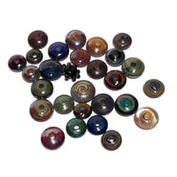 Image 5 of 28PC. DISC/SAUCER Mixed size and color lamp work bead lot. Kiln fired  lamp work beads CKS-1H