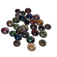 Image 7 of 28PC. DISC/SAUCER Mixed size and color lamp work bead lot. Kiln fired  lamp work beads CKS-1H