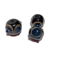 Image 5 of 3PC. KNOBBY Textured LARGE ROUND Focal lamp work bead mix. Kiln fired hand made lamp work beads CKS1