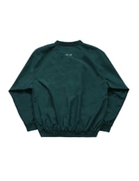Image 2 of "Big M" Nylon Pullover Crewneck Forest Green/ Cream Embroidery