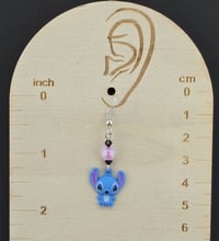 Image 4 of Blue Alien Dog Dangle Earrings – Mischievous, Cute, and Hypo-Allergenic