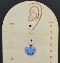 Image 4 of Blue Alien Dog Head Earrings – Mischievous, Lightweight, and Hypo-Allergenic