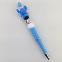 Image 2 of Blue Alien Dog Beaded Pen – Mischievous, Refillable, and Desk-Ready Fun