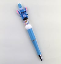 Image 1 of Blue Alien Dog Beaded Pen – Mischievous, Refillable, and Desk-Ready Fun