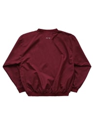 Image 2 of "Big M" Nylon Pullover Crewneck Burgundy/ Cream Embroidery