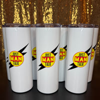 Image 2 of Custom 20oz White Steel Tumbler – Includes Lid & Straw