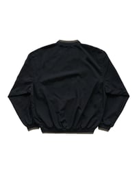 Image 2 of Nylon Pullover Crewneck Black/ Cream Script Embroidery
