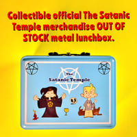 Image 1 of Official The Satanic Temple Merchandise Blue Metal Lunchbox OUT OF STOCK